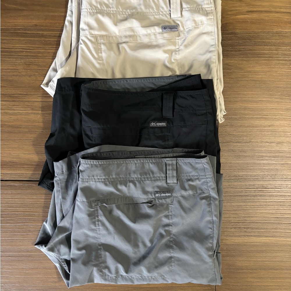 Columbia Men's Cargo Shorts - Black, Gray, Tan